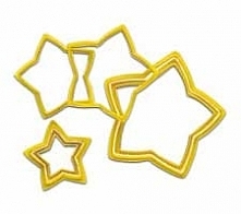 Foremki plastikowe do wycinania ciasteczek w kształcie gwiazdek (6 sztuk)