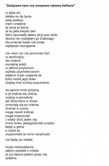 Związane ręce czy związane rękawy kaftanu.