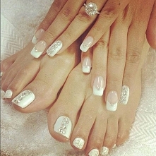 nails, white, wedding.