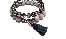 Onyksy srebrne oraz jadeit z chwostem