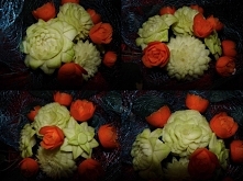 kwiaty z kalarepy i marchwi