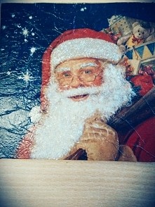 Portret Mikołaja metodą decoupage :)