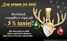 Zapraszamy do sklepu angelgold.pl gdzie do każdego zakupu otrzymasz 5% rabatu wisując kod rabatowy ŚWIĘTA2015.
Pozdrawiamy i życzymy Wesołych Świąt:)