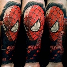 spiderman head tattoo