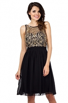 Wieczorowa sukienka z cekinami, czarno – złota