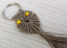 Breloczek sowa lniana