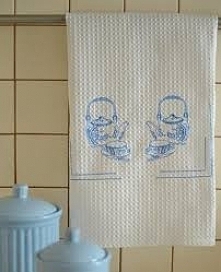 Ściereczka kuchenna bawełniana z haftem "dwa czajniki" - BBD