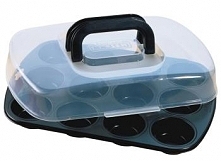 Forma do muffinek (12 gniazd) z pokrywą do przenoszenia i praktycznym uchwytem - Kaiser