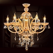 6-Light Champagne Colo Crystal Chandeliers