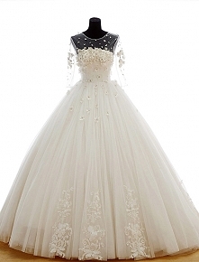 Seria · Słodki Kwiat Kwiaty Ręcznie Opuchnięte 3/4 Rękawy Sukienki Ślubne