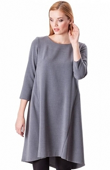Click Fashion Styria sukienka szara Piękna sukienka, luźny fason, krój w kształcie litery A