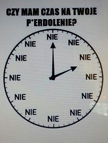 CZY MAM CZAS NA TWOJE P*ERDOLENIE? NIE.
