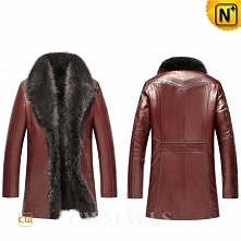 California Mens Leather Fur Coat CW855581