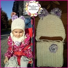 Szydełkowy komplecik czapka...