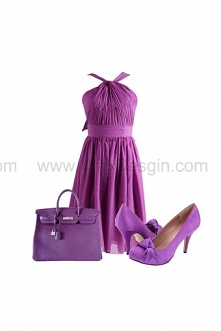 Wedding Party Dress PurpleHalter Chiffon Bridesmaid Dress/Prom Dress Knee Length Short Dress