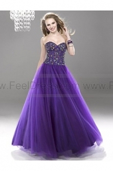 Ball Gown Sweetheart Beaded Sequins Grape Prom Dresses