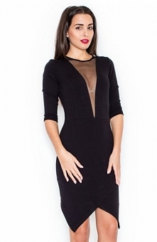 Katrus K320 sukienka czarna Przepiękna sukienka, wykonana z miękkiej bawełny, dół zakładkowy
