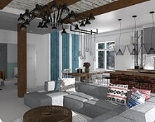 Salon w stylu norweskim