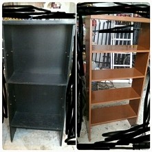 moja przeróbka starego regału, efekt koncowy po prawej :-)