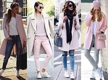 Płaszcz  + białe trampki