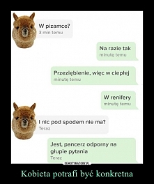 Kobieta potrafi być konkret...