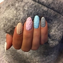 paznokcie swetrowe wzory, hit tej zimy