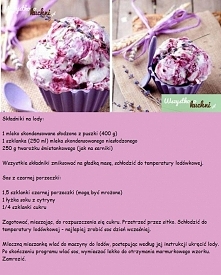 Poniżej na zdjęciu pokazujemy krok po kroku jak zrobić lody ze skondensowanego mleka i twarożku z sosem porzeczkowym...