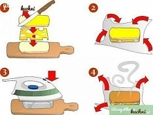 Poniżej na zdjęciu pokazujemy krok po kroku jak zrobić tosty bez tostera... To takie proste i pomysłowe...