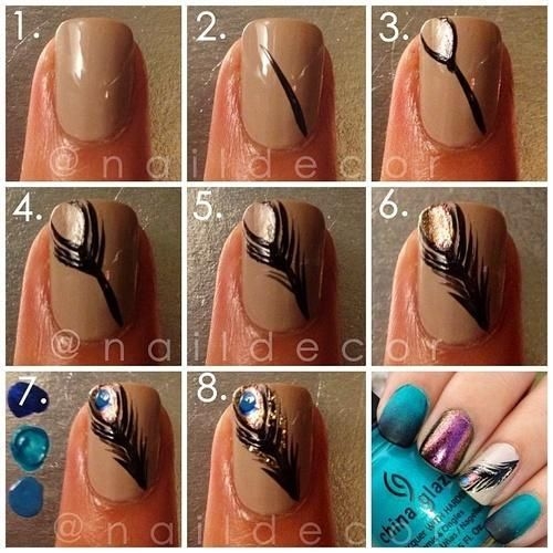 Peacock nail tutorial