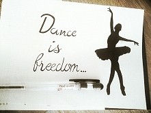 Dance is freedom drawing A5 black ballpen
