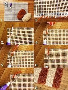 DIY small accent rug, super easy no sew, Love it, I would do it Gray and yellow!