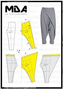 Crossing harem pants patterns