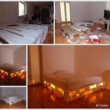 dea: cama con palet y luces