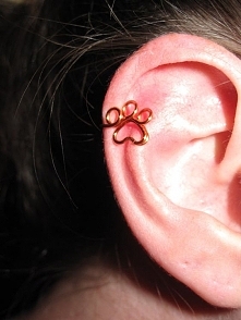 Wire Wrapped Paw Print Ear Cuff MADE TO ORDER by 1ofAkinds on Etsy, $5.00