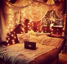 Fairy lights around the bed :)