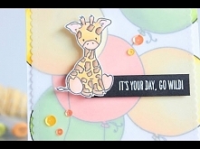 Custom background and copic coloring: a birthday card