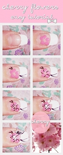 cherry blossom nail art tutorial