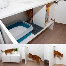 Litterbox cabinet with cat ...