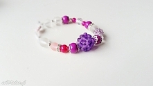 fioletowa bransoletka matowe koraliki