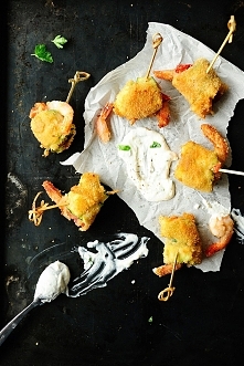 panierowane roladki z cukinii z krewetkami