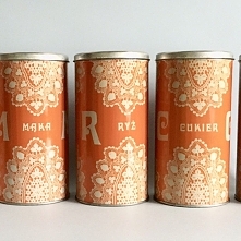 Pięć puszek do przechowywania, lata 80.