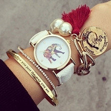 Zegarek Kwiatowy słoń biel - 19,99zł - klik w zdjęcie