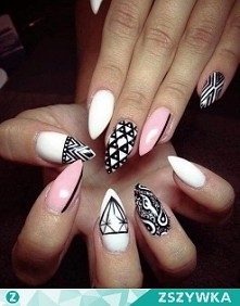 Czarno-biale z odrobina różu.