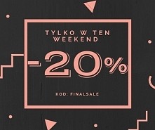 TYLKO DZIŚ I JUTRO
➡ -20% na WSZYSTKO
➡ Hasło rabatowe: FINALSALE

Zapraszamy Signora.pl