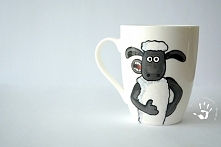 Ręcznie malowany kubek z Barankiem Shaunem dla dziecka :)