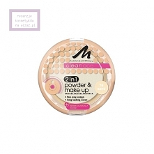 Manhattan Clearface, 2 in 1 Powder & Make - Up (Puder i podkład 2 w 1)
Puder i podkład - dwa produkty w jednym. Widocznie wygładza cerę. 
Działa na dwa sposoby:
- sucha gąbe...