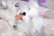 psinka z filcu ; )
wykonana metodą na sucho (igłami do filcowania z wełny czesankowej)

długość z ogonkiem ok. 30cm

Cena od 100zł (proszę podawać swoje propozycje ceny)

Wysyła...