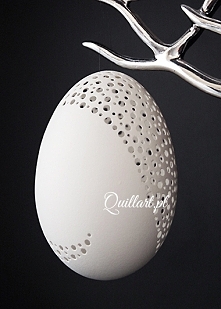 Wielkanocna ażurowa pisanka/ pisanki - naturalna gęsia wydmuszka (jajo) jako oryginalna ozdoba. Misterna koronka, ornament. Idealny prezent na Wielkanoc, Święta lub inne okazje....