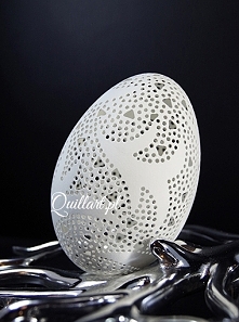 Wielkanocna ażurowa pisanka/ pisanki - naturalna gęsia wydmuszka (jajo) jako oryginalna ozdoba. Misterna koronka, ornament. Idealny prezent na Wielkanoc, Święta lub inne okazje....