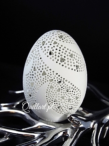 Wielkanocna ażurowa pisanka/ pisanki - naturalna gęsia wydmuszka (jajo) jako oryginalna ozdoba. Misterna koronka, ornament. Idealny prezent na Wielkanoc, Święta lub inne okazje....